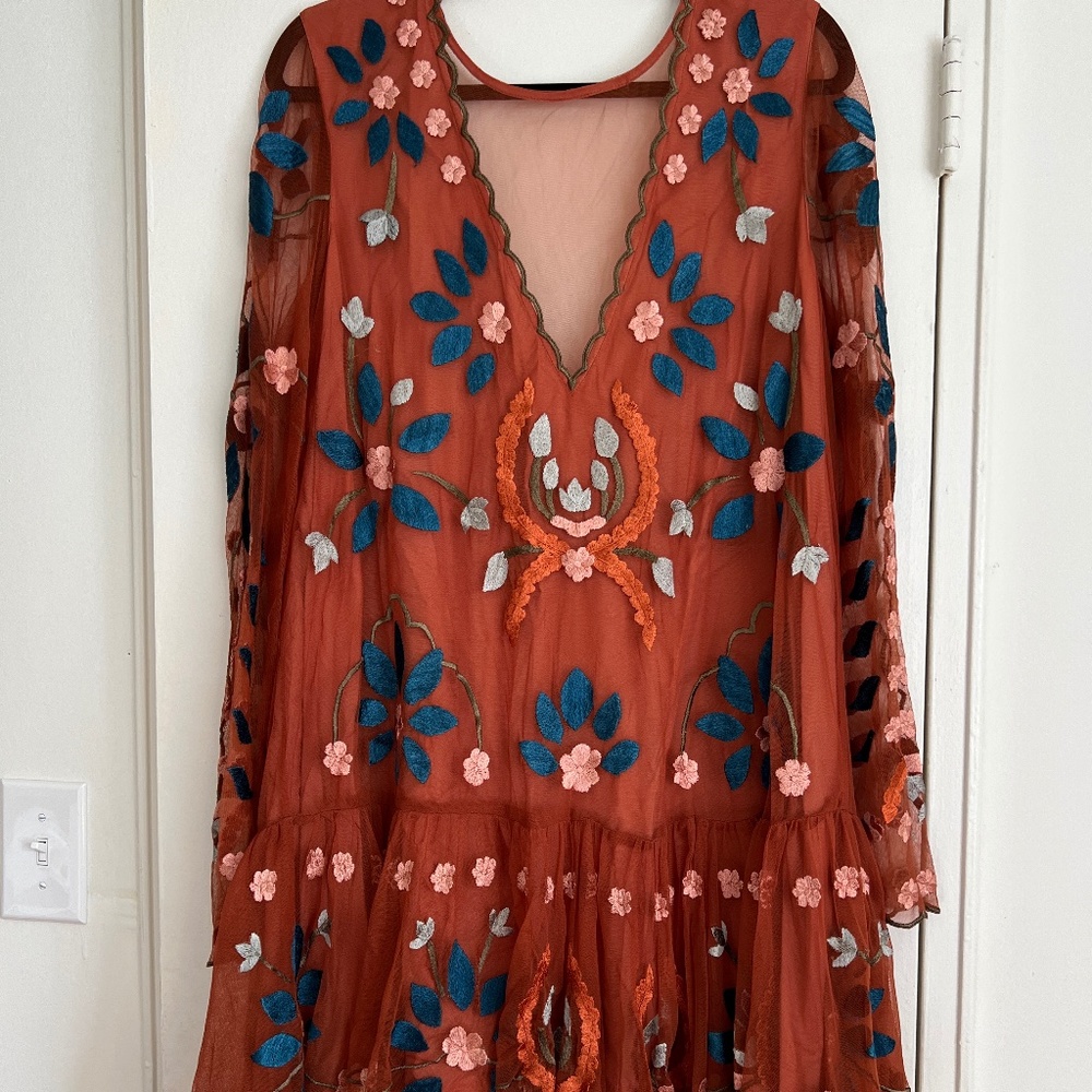 Free People Hearts are Wild Mini Dress with Deep V